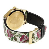  Shop Authentic Gucci G Timeless Floral Gold Dial White Leather Strap Watch For Women - YA1264084 - Luxxuri
