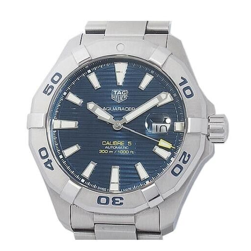 Tag Heuer Aquaracer Calibre 5 Automatic Blue Dial Silver Steel Strap Watch for Men - WAY2012.BA0927
