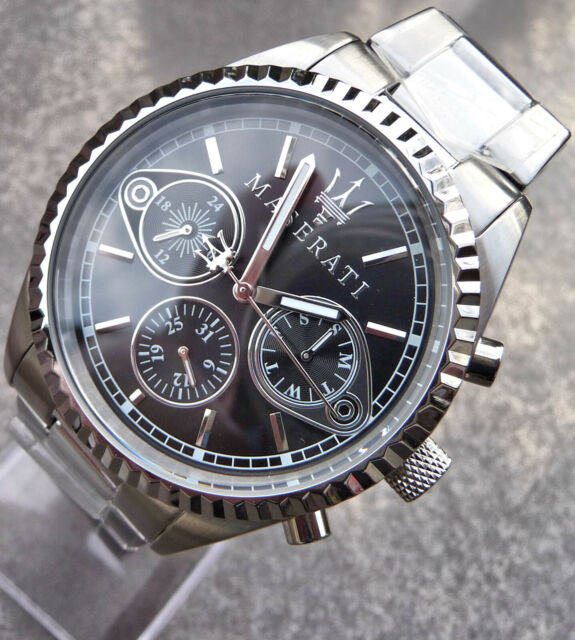  Shop Authentic Maserati Competizione Chronograph Black Dial Silver Steel Strap Watch For Men - R8853100014 - Luxxuri
