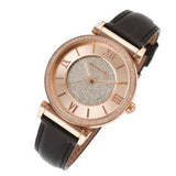  Shop Authentic Michael Kors Catlin Rose Gold Crystal Dial Black Leather Strap Watch for Women - MK2376 - Luxxuri