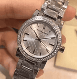  Shop Authentic Burberry The City Diamonds Silver Dial Silver Steel Strap Watch for Women - BU9220 - Luxxuri