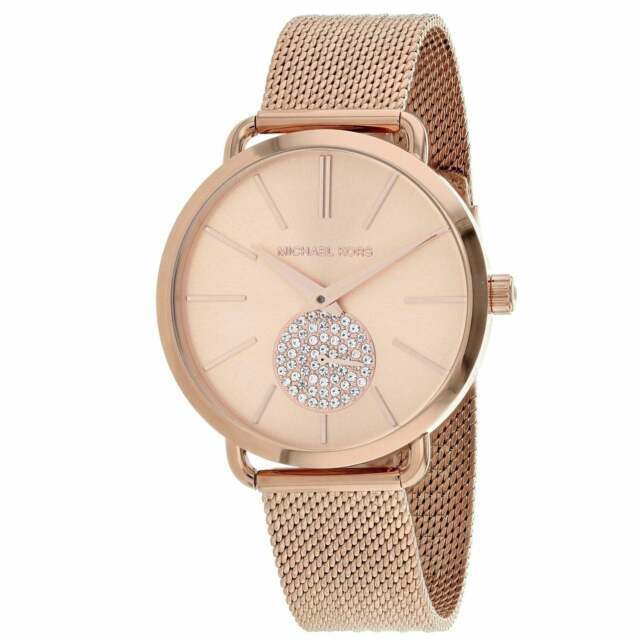  Shop Authentic Michael Kors Portia Rose Gold Dial Rose Gold Mesh Bracelet Watch for Women - MK3845 - Luxxuri