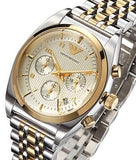 Shop Authentic Emporio Armani Classic Chronograph White Dial Two Tone Steel Strap Watch For Men - AR0396 - Luxxuri
