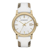  Shop Authentic Burberry The City White Dial White Leather Strap Watch for Women - BU9110 - Luxxuri
