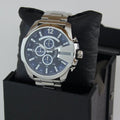  Shop Authentic Diesel Mega Chief Chronograph Blue Dial Silver Steel Strap Watch For Men - DZ4417 - Luxxuri