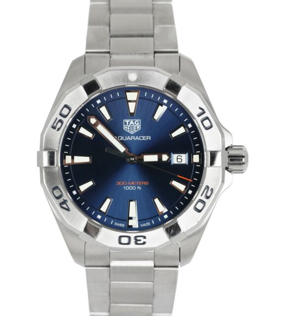  Shop Authentic Tag Heuer Aquaracer Blue Dial Silver Steel Strap Watch for Men - WBD1112.BA0928 - Luxxuri