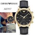  Shop Authentic Emporio Armani Luigi Chronograph Black Dial Black Leather Watch For Men - AR1917 - Luxxuri