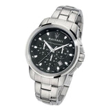  Shop Authentic Maserati Successo Chronograph Black Dial Silver Steel Strap Watch For Men - R8873621001 - Luxxuri