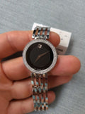  Shop Authentic Movado Esperanza 63 Diamonds Black Dial Silver Steel Strap Watch For Women - 0607052 - Luxxuri
