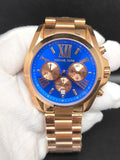  Shop Authentic Michael Kors Bradshaw Quartz Blue Dial Rose Gold Steel Strap Watch For Women - MK5951 - Luxxuri