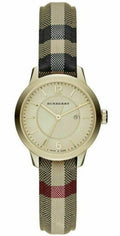  Shop Authentic Burberry Classic Champagne Gold Dial Horseferry Leather Strap Watch for Women - BU10104 - Luxxuri