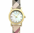  Shop Authentic Burberry The City Diamonds Mother of Pearl Dial Brown Leather Strap Watch for Women - BU9226 - Luxxuri