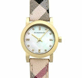  Shop Authentic Burberry The City Diamonds Mother of Pearl Dial Brown Leather Strap Watch for Women - BU9226 - Luxxuri
