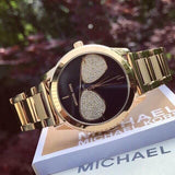  Shop Authentic Michael Kors Hartman Analog Quartz Black Dial Gold Steel Strap Watch For Women - MK3647 - Luxxuri