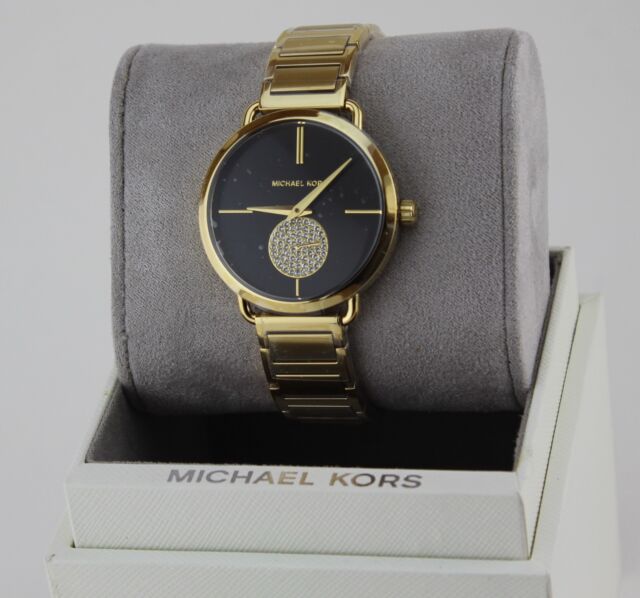  Shop Authentic Michael Kors Portia Black Dial Gold Steel Strap Watch for Women - MK3788 - Luxxuri