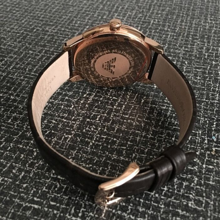  Shop Authentic Emporio Armani Classic Quartz Brown Dial Brown Leather Strap Watch For Men - AR1613 - Luxxuri