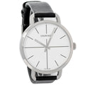  Shop Authentic Calvin Klein Evan White Dial Black Leather Strap Watch for Women - K7B231CY - Luxxuri