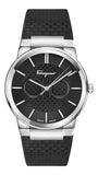  Shop Authentic Salvatore Ferragamo Sapphire Bracelet Black Dial Black Silicone Strap Watch for Men - SFHP01024 - Luxxuri