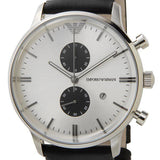  Shop Authentic Emporio Armani Gianni White Dial Black Leather Strap Watch For Men - AR0385 - Luxxuri