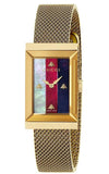  Shop Authentic Gucci G-Frame Mother of Pearl Dial Yellow Gold Mesh Bracelet Watch For Women - YA147410 - Luxxuri