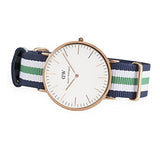  Shop Authentic Daniel Wellington Classic Nottingham White Dial Two Tone NATO Strap Watch For Men - 0108DW - Luxxuri