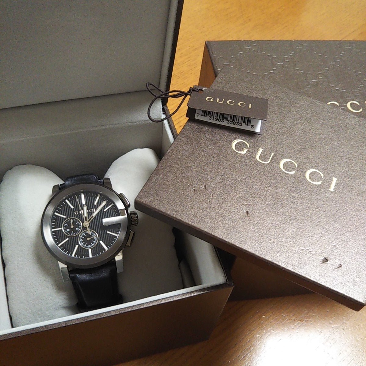  Shop Authentic Gucci G Chrono Black Dial Black Leather Strap Watch For Men - YA101205 - Luxxuri