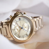  Shop Authentic Tommy Hilfiger Claudia Gold Dial Gold Steel Strap Watch for Women - 1781821 - Luxxuri