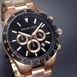  Shop Authentic Michael Kors Layton Chronograph Black Dial Rose Gold Steel Strap Watch For Men - MK8824 - Luxxuri