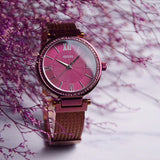  Shop Authentic Guess Soho Pink Dial Pink Mesh Bracelet Watch For Women - W0638L6 - Luxxuri