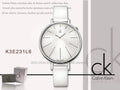  Shop Authentic Calvin Klein Equal White Dial White Leather Strap Watch for Women - K3E231L6 - Luxxuri