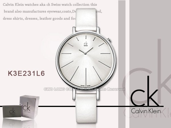 Shop Authentic Calvin Klein Equal White Dial White Leather Strap Watch for Women - K3E231L6 - Luxxuri