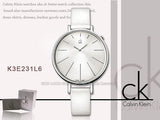  Shop Authentic Calvin Klein Equal White Dial White Leather Strap Watch for Women - K3E231L6 - Luxxuri