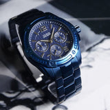  Shop Authentic Guess Flagship Chronograph Blue Dial Blue Steel Strap Watch for Men - W0601G2 - Luxxuri