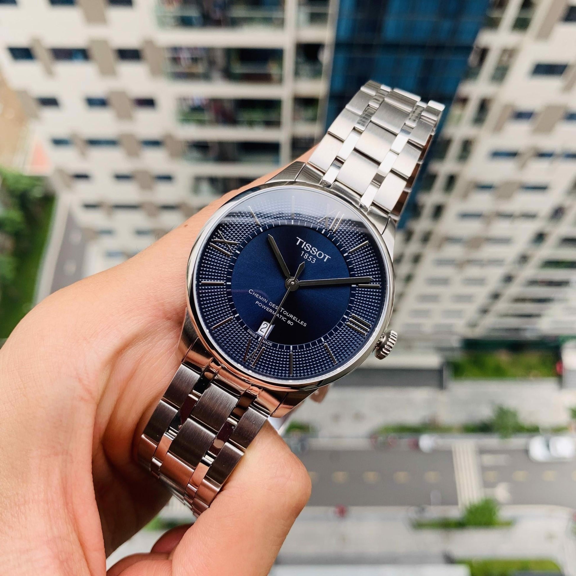  Shop Authentic Tissot Chemin Des Tourelles Powermatic 80 Blue Dial Silver Steel Strap Watch for Men - T099.407.11.048.00 - Luxxuri