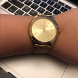  Shop Authentic Michael Kors Slim Runway Champagne Dial Gold Mesh Bracelet Watch for Women - MK3282 - Luxxuri