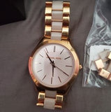  Shop Authentic Michael Kors Slim Runway Rose Gold Dial Two Tone Steel Strap Watch for Women - MK4294 - Luxxuri