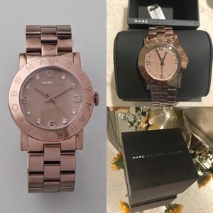 Marc Jacobs Amy Brown Dial Brown Steel Strap Watch for Women - MBM3119