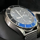  Shop Authentic Hugo Boss Ocean Edition Black Dial Silver Mesh Strap Watch for Men - 1513742 - Luxxuri