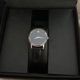  Shop Authentic Movado Museum Black Dial Black Leather Strap Watch For Women - 2100004 - Luxxuri