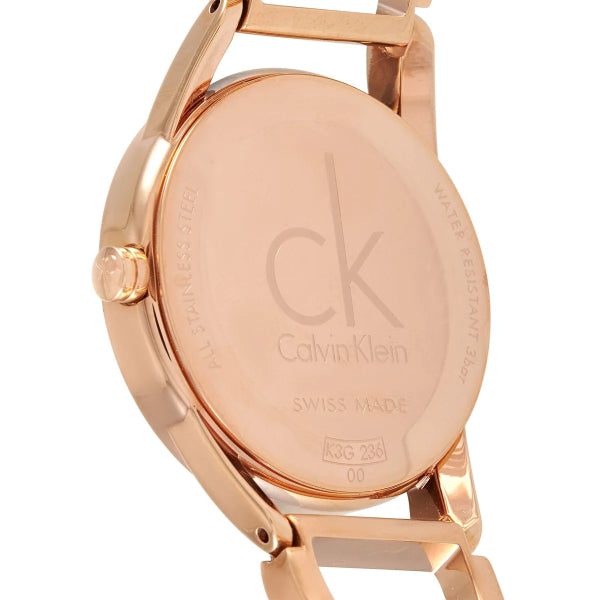  Shop Authentic Calvin Klein Stately White Dial Rose Gold Steel Strap Watch for Women - K3G23626 - Luxxuri