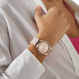  Shop Authentic Michael Kors Mini Lennox Three-Hand Rose Gold Dial Pink Silicone Strap Watch For Women - MK7282 - Luxxuri