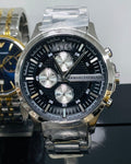  Shop Authentic Armani Exchange Hampton Chronograph Black Dial Silver Steel Strap Watch For Men - AX2152 - Luxxuri
