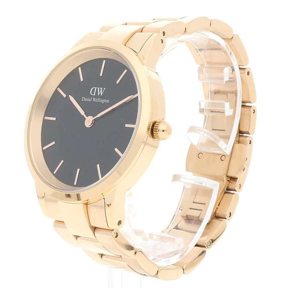 Shop Authentic Daniel Wellington Iconic Link Black Dial Rose Gold Steel Strap Watch For Men - DW00100344 - Luxxuri