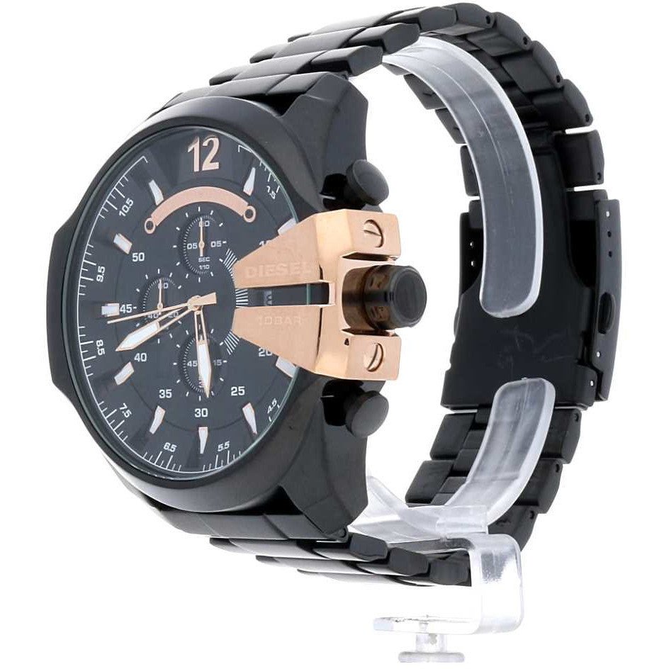  Shop Authentic Diesel Mega Chief Black Dial Black Steel Strap Watch For Men - DZ4309 - Luxxuri