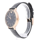  Shop Authentic Emporio Armani Kappa Quartz Black Dial Black Leather Strap Watch For Women - AR11064 - Luxxuri