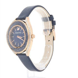  Shop Authentic Swarovski Crystalline Aura Blue Dial Blue Leather Strap Watch for Women - 5519447 - Luxxuri