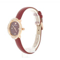  Shop Authentic Swarovski Crystal Flower Red Dial Red Leather Strap Watch for Women - 5552780 - Luxxuri