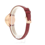  Shop Authentic Swarovski Crystal Flower Red Dial Red Leather Strap Watch for Women - 5552780 - Luxxuri