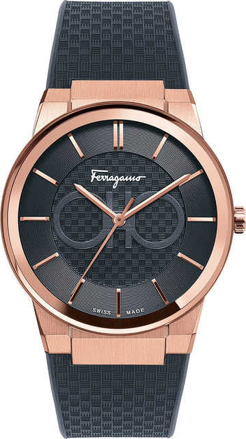  Shop Authentic Salvatore Ferragamo Sapphire Black Dial Black Silicone Strap Watch for Men - SFHP00420 - Luxxuri