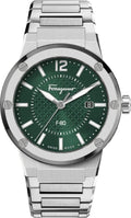  Shop Authentic Salvatore Ferragamo F-80 Bracelet Green Dial Silver Steel Strap Watch For Men - SFHY00621 - Luxxuri